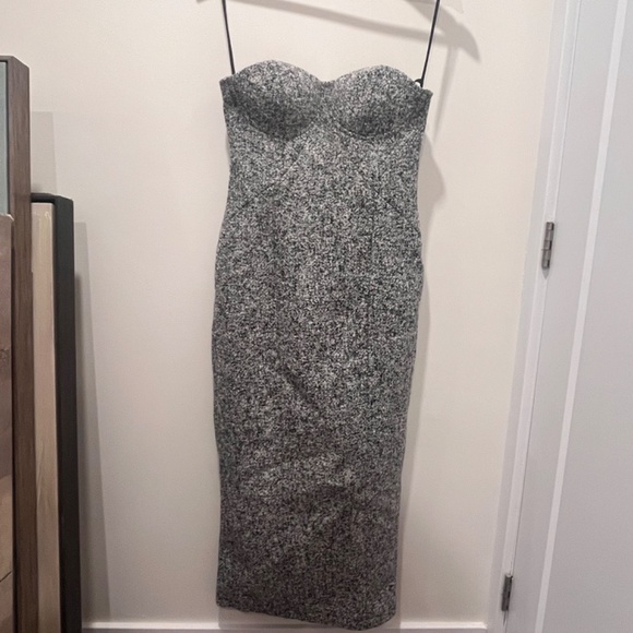 JLUX LT. Grey Royal Tweed Midi Dress - Picture 4 of 6